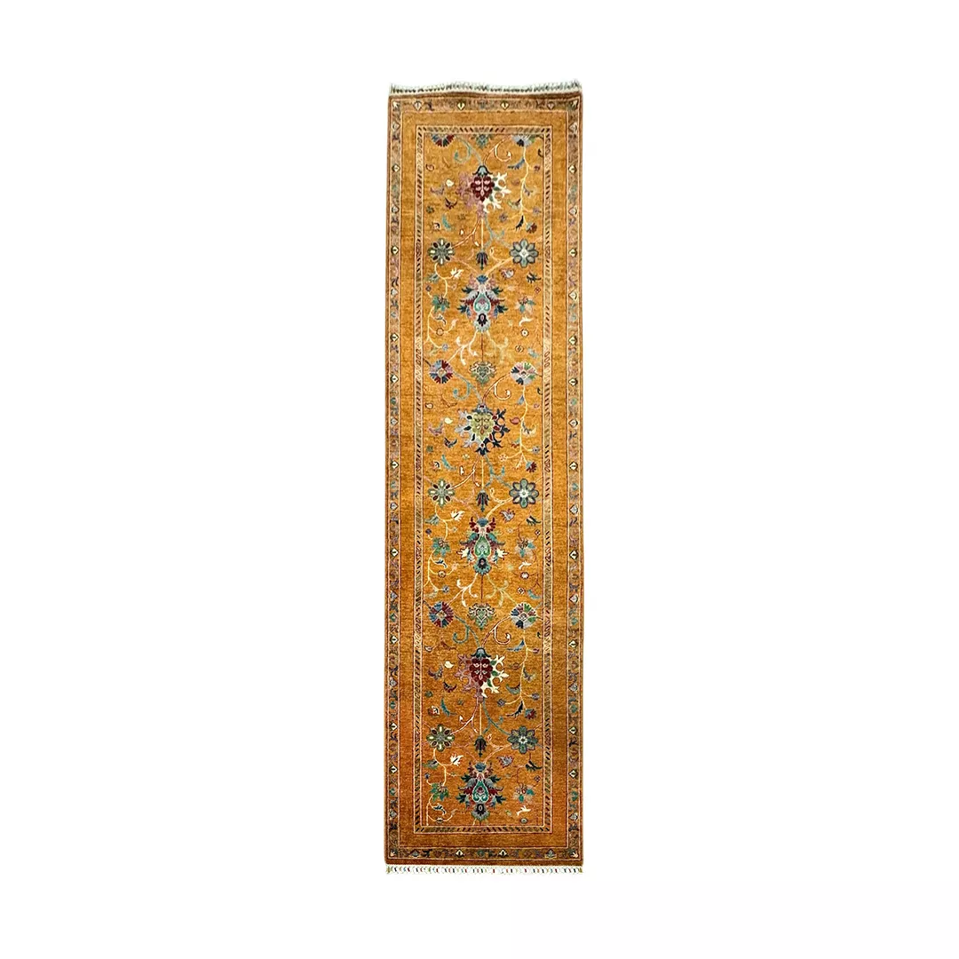 Afghan Teppich, Feine Wolle auf Wolle mit Floralem Muster, Läufer mit 80cm x 296 cm massen. - Mehr entdecken auf unserer Webseite.